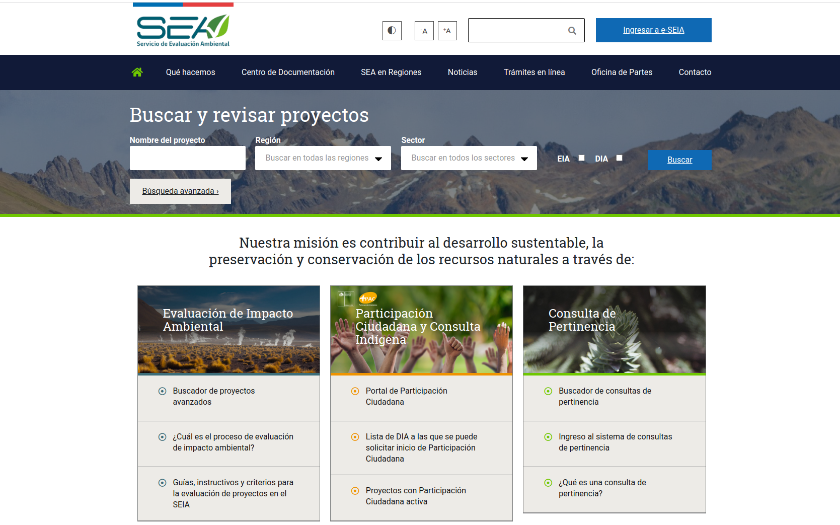 Portada portal SEA en Drupal 9