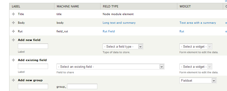 rut y drupal